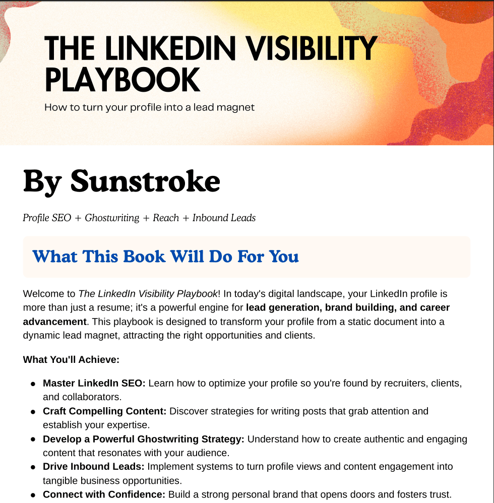 The LinkedIn Visibility Playbook — Turn Your Profile Into a Lead Magnet